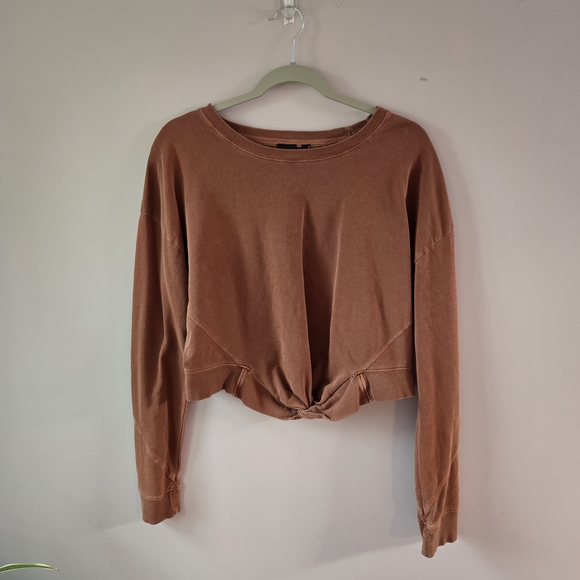 Mono B Tops - Mono B Rust Knotted Sweatshirt